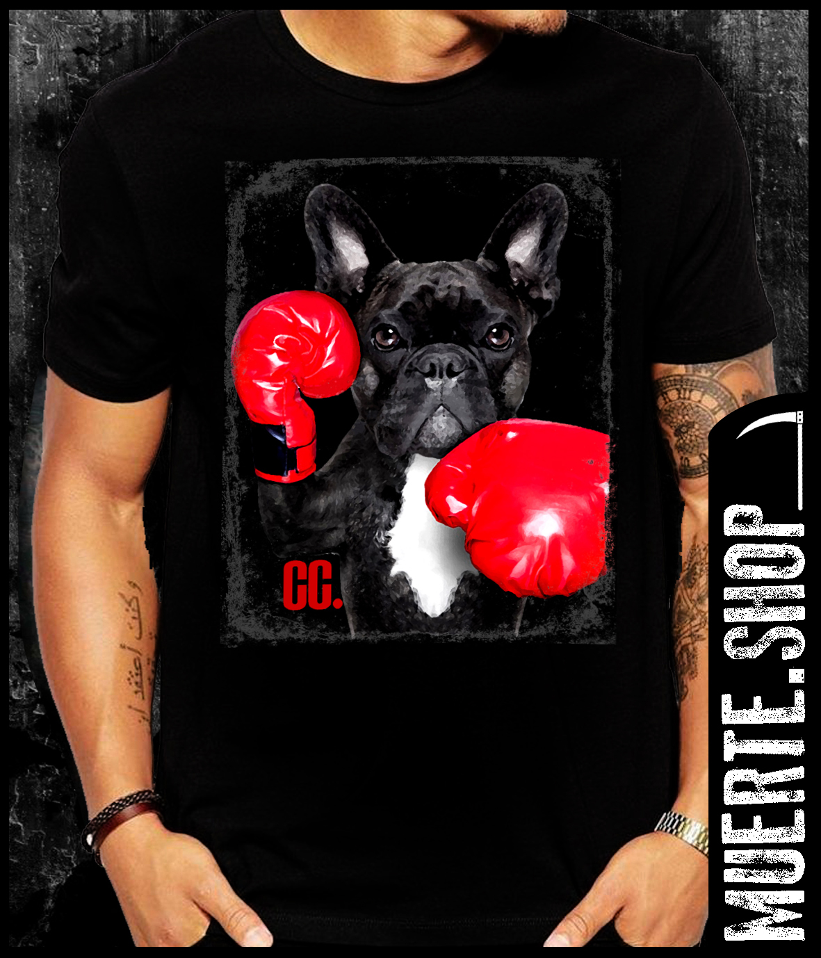 Черна тениска BOXING BULLDOG Черна тениска BOXING BULLDOG